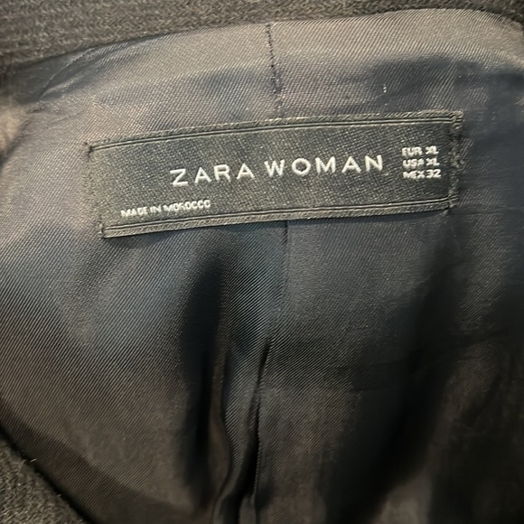 Zara Black Wool Blend Button Front Coat Size XL - Picture 7 of 8